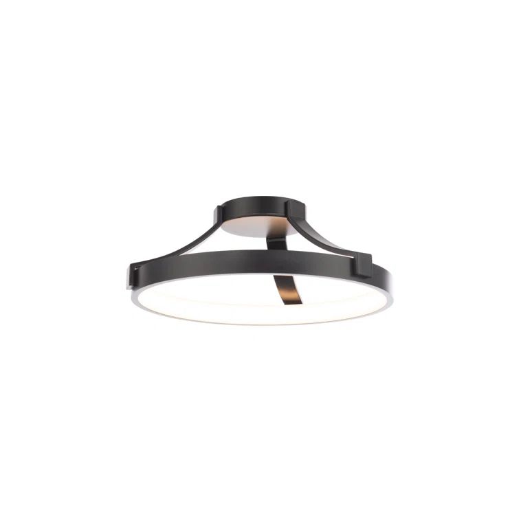 Chaucer 16 in. Black Aluminum LED Flush Mount Light