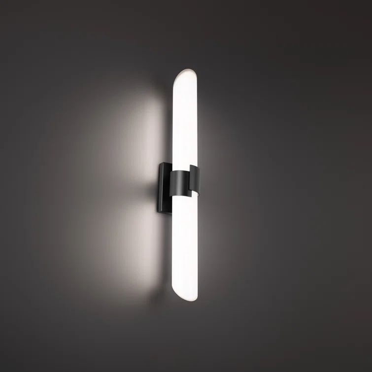Black Polycarbonate Outdoor Dimmable Cylinder Wall Light