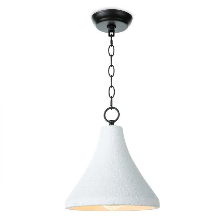 Billie Modern White Concrete 1-Light Pendant for Island Spaces