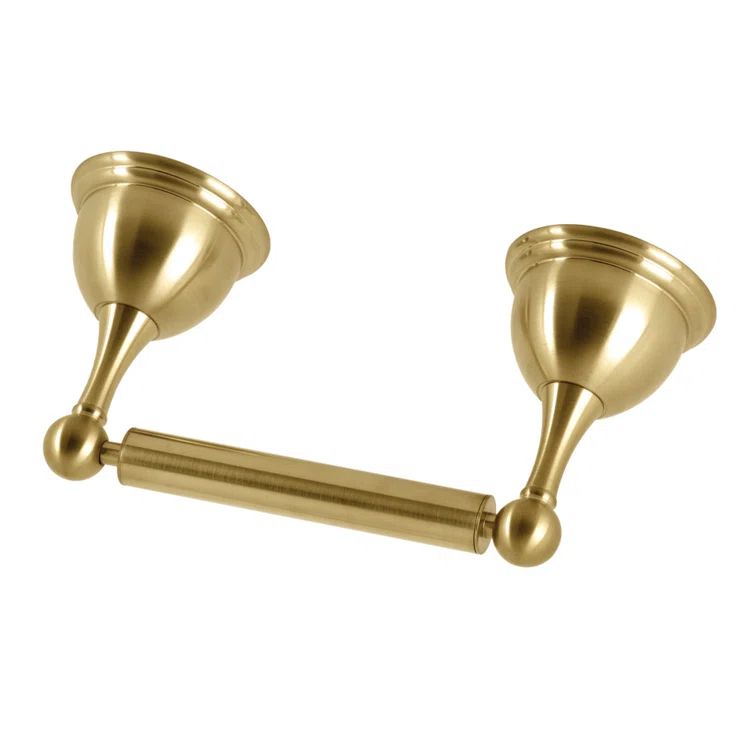 Brushed Brass Wall-Mounted Toilet Paper Holder