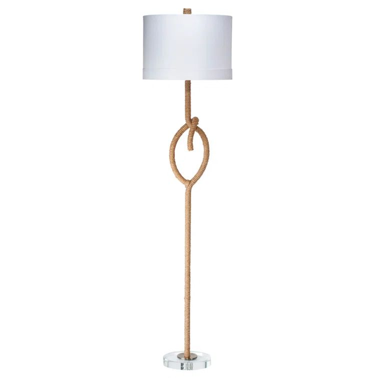 Jamie Young Coastal Knot 58.5'' Natural Floor Lamp with White Linen Shade