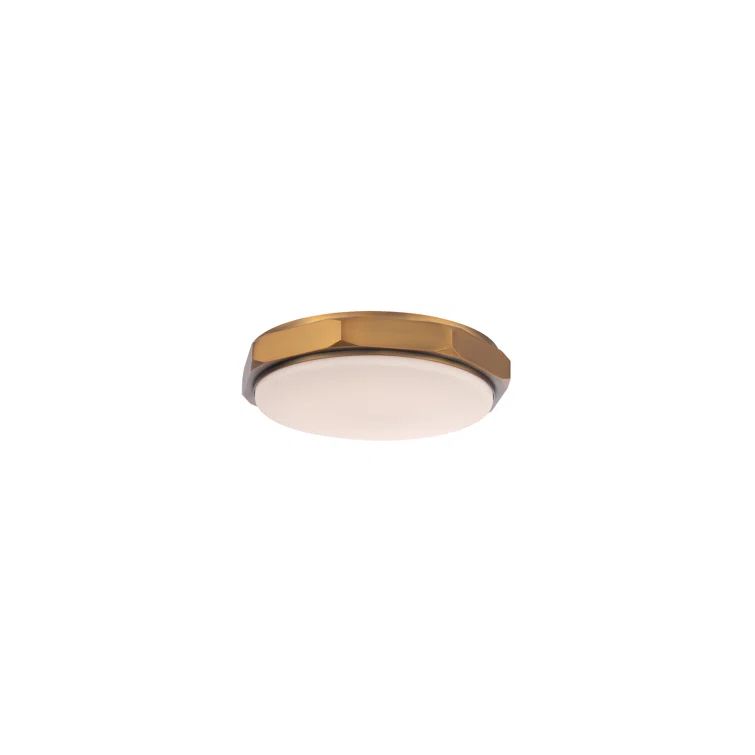 Aged Brass and Glass LED Flush Mount Light