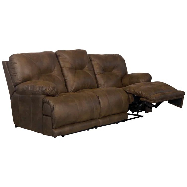 Voyager 88" Dark Brown Faux Leather Tufted Sectional Sofa