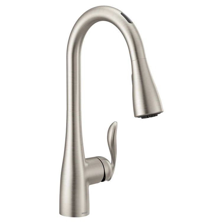 Stainless Steel Transitional Kitchen Faucet with Pull-out Spray