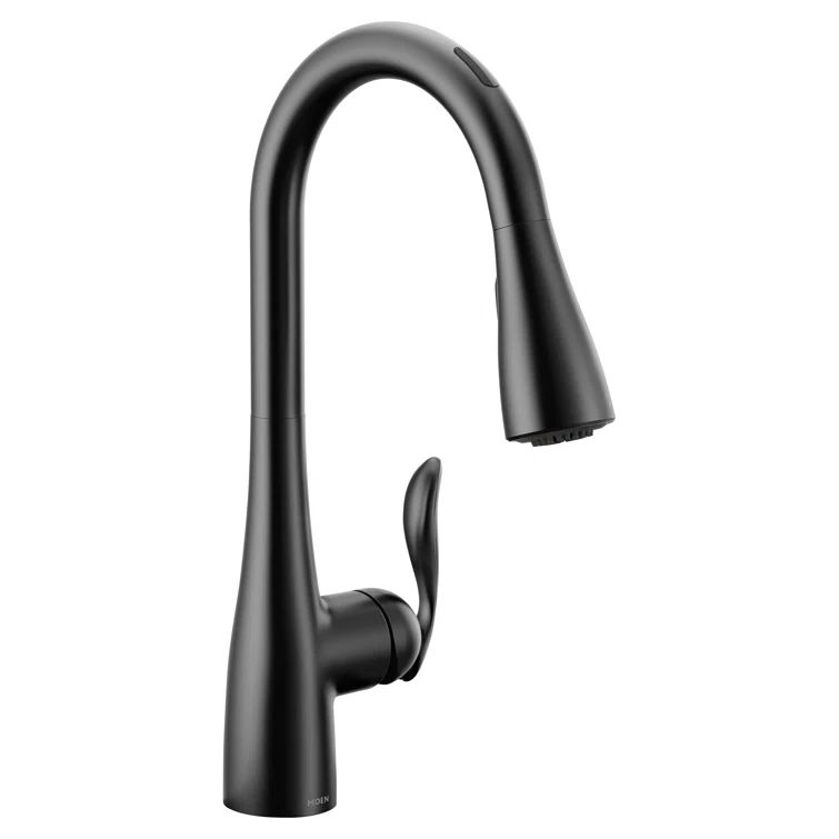 Matte Black Stainless Steel Smart Kitchen Faucet with Pull-out Spray