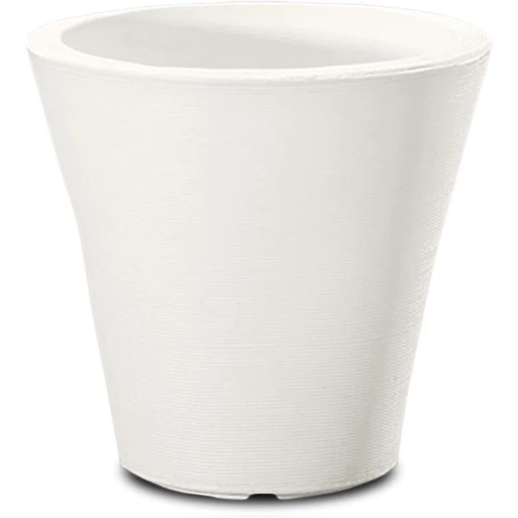 Alpine White Modern Crescent Garden Planter, 26" Polyethylene Pot