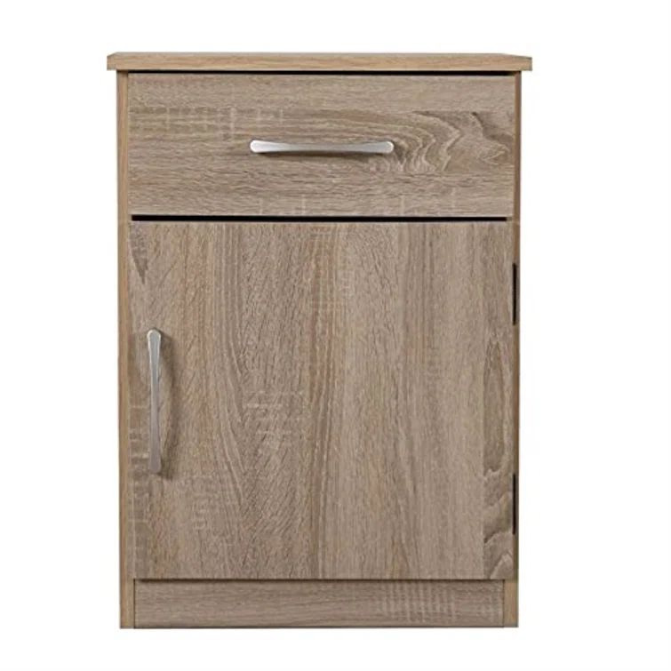 Sandlewood 1-Drawer Nightstand with Enclosed Storage