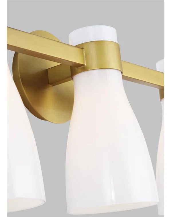 Moritz Burnished Brass Bathroom Vanity Light with Glass Shades