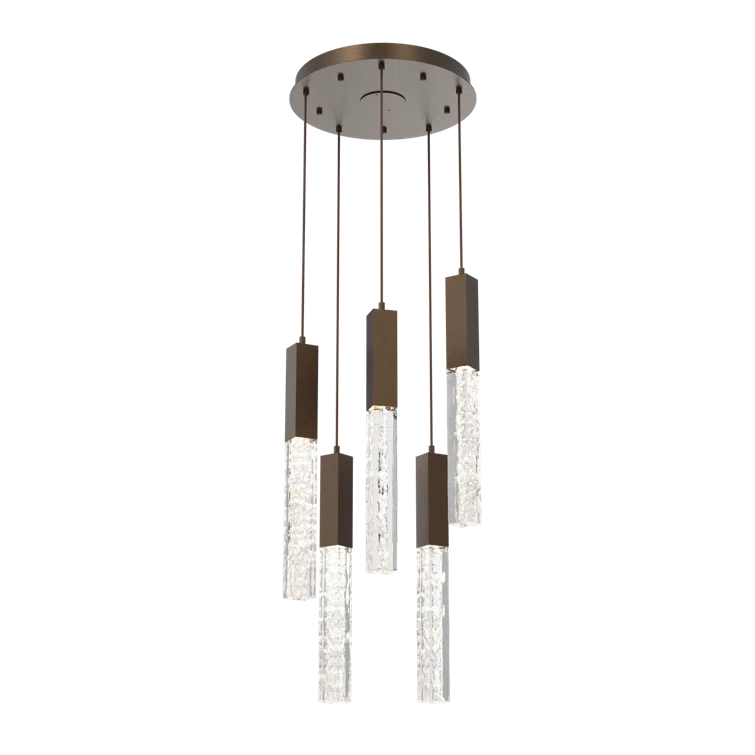 Axis 16.5'' Satin Nickel and Flat Bronze 5-Light LED Island Pendant