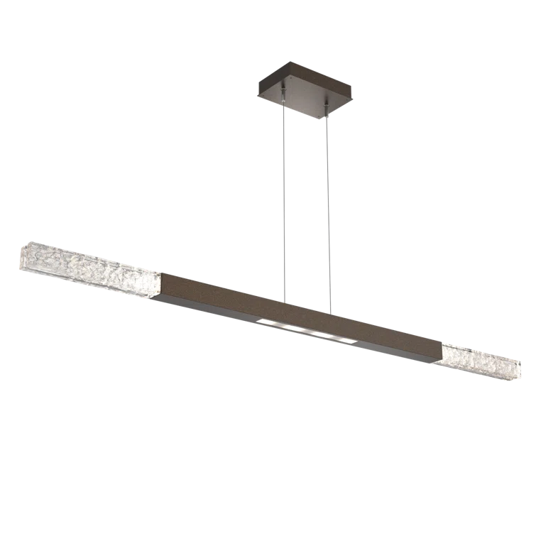 Axis Moda 62'' Flat Bronze LED Island Light with Artisan Cast Glass