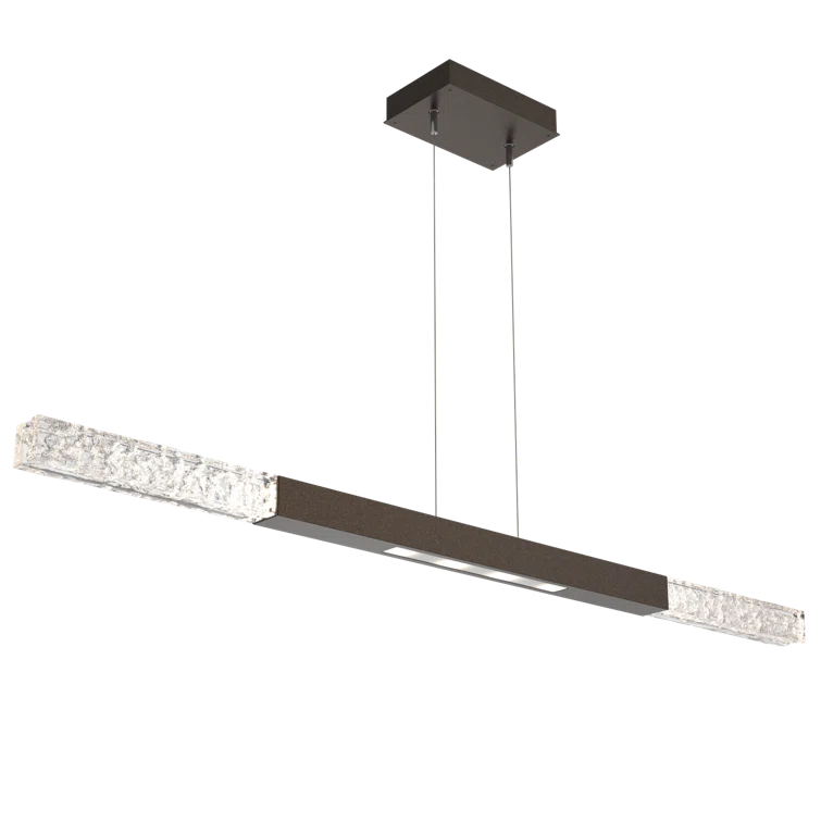 Axis Moda 48'' Silver Glass Linear LED Island Light in Flat Bronze