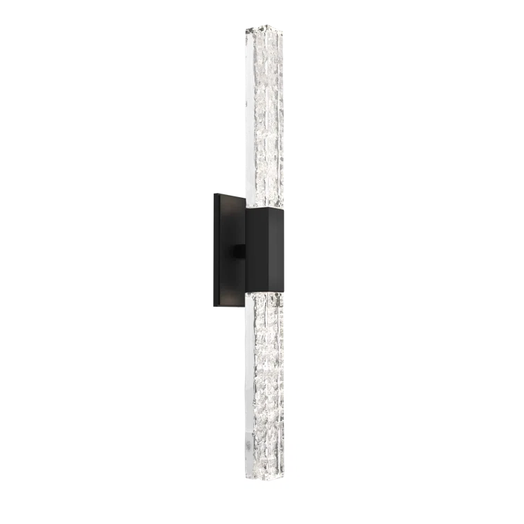 Axis Double Matte Black LED Dimmable Oversized Sconce