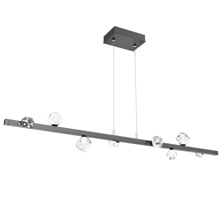 Celestial Sparkle Matte Black LED Glass Island Light, 54 in
