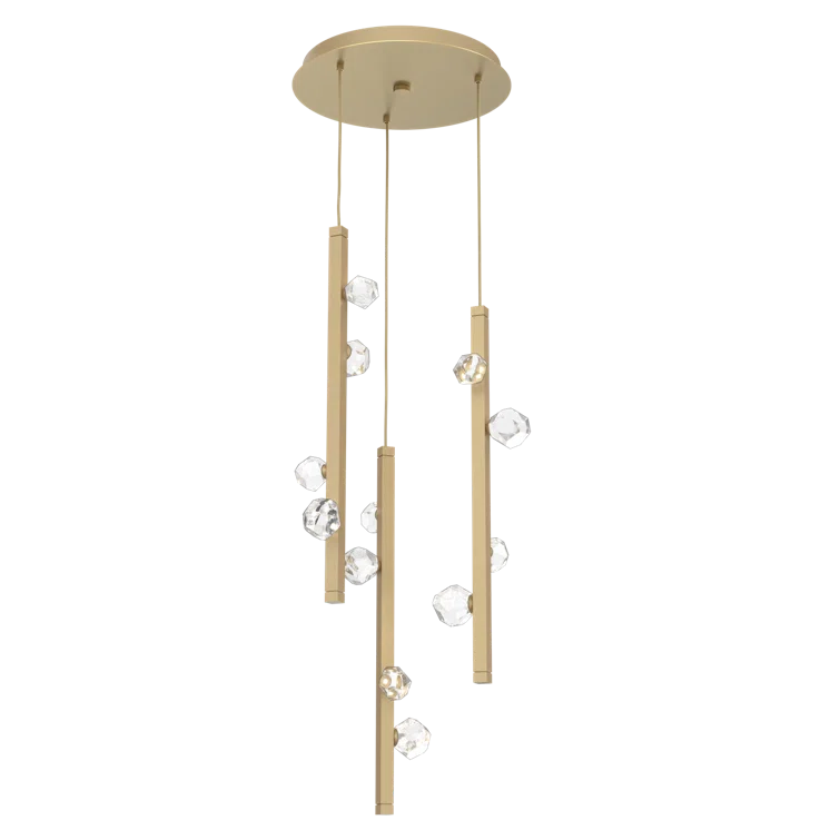 Stella 27" Gilded Brass and Glass LED Drum Pendant