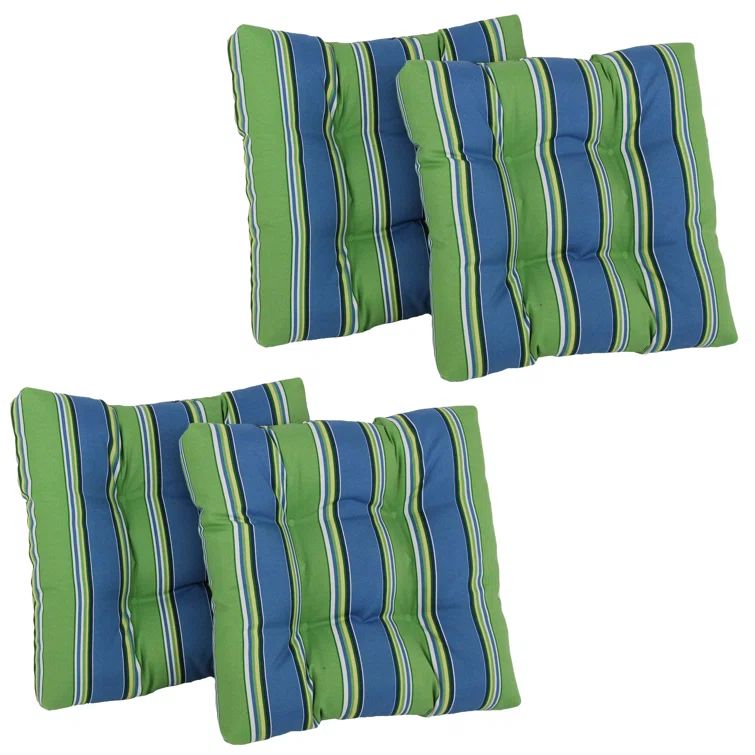Caribbean Haliwell Tufted Outdoor Dining Chair Cushion Set