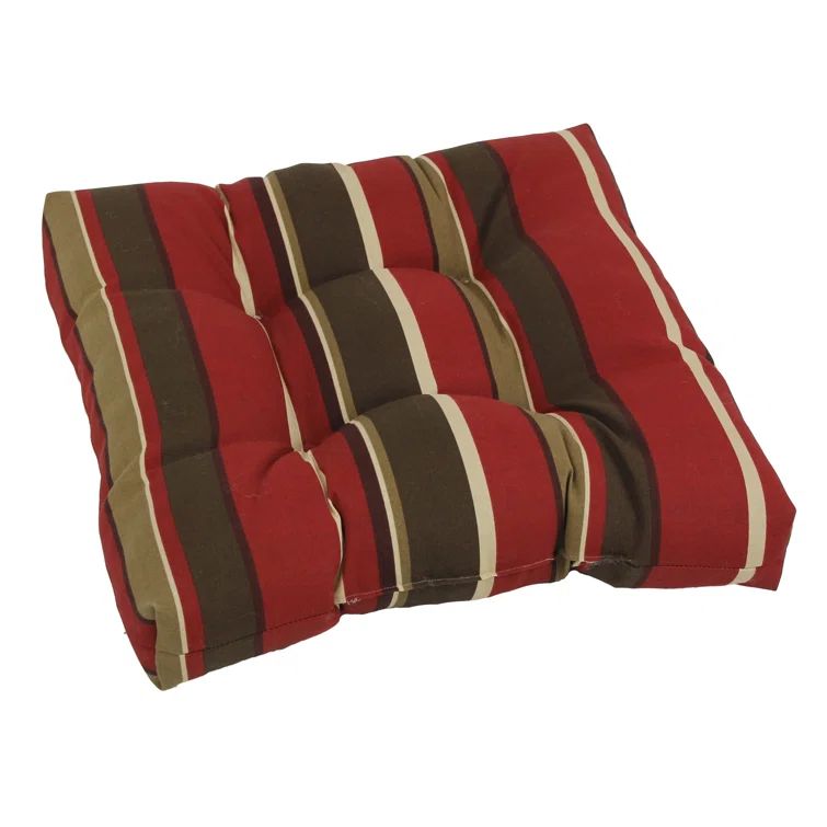 Monserrat Sangria Tufted Polyester Dining Chair Cushion