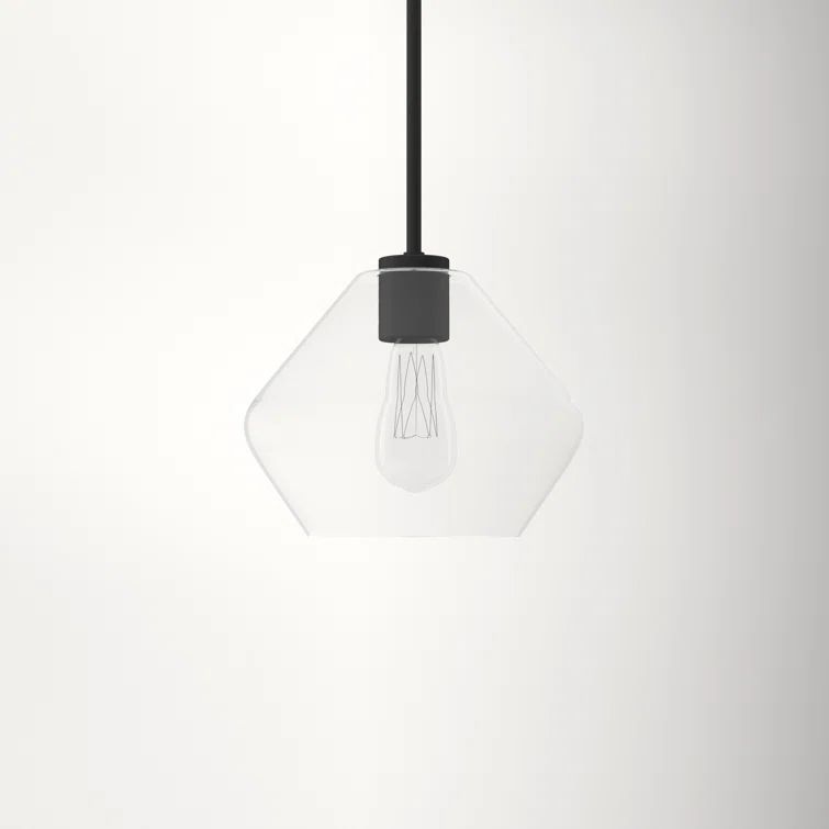 Jett Midnight Black Mini Pendant with Clear Glass Shade