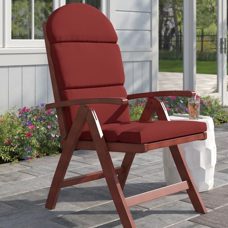 Nautical Red Olefin Adirondack Chair Cushion, 50" x 21.5"