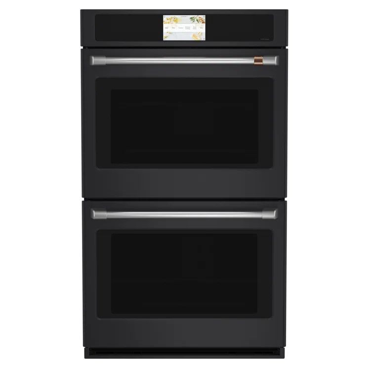 Matte Black 30" Smart Convection Double Wall Oven with Self-Cleaning