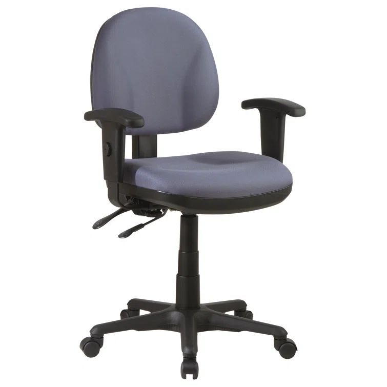 Gray Fabric Executive Swivel Chair with Adjustable Arms