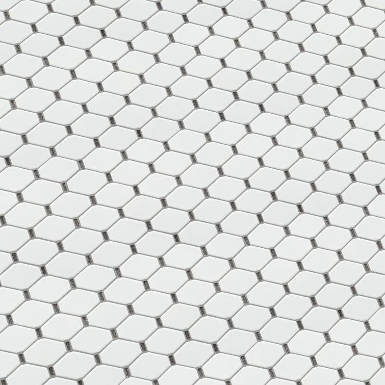 Badajoz White Honeycomb Glass Mosaic Wall Tile