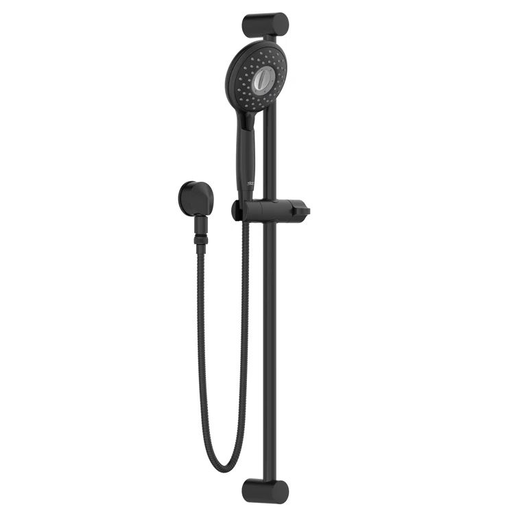 Matte Black Adjustable Handheld Shower Head with Slide Bar