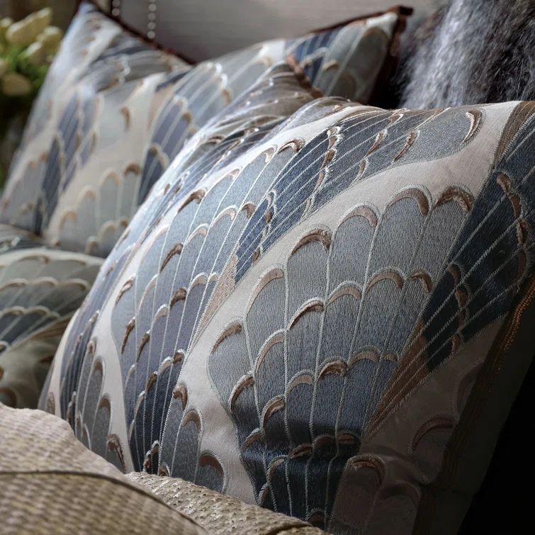 Full Linen Art Deco Embroidered Duvet Cover Set