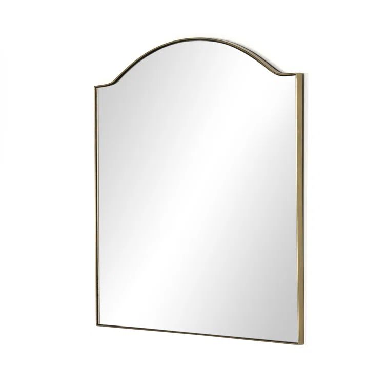 Golden Arch Wall Mirror with Iron Frame, 40" x 38"