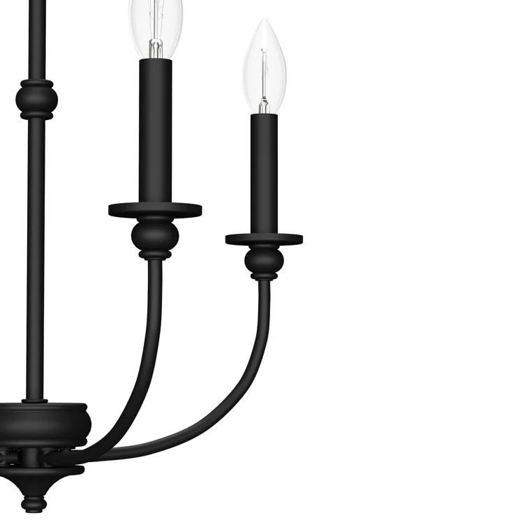 Black Mini Chandelier with Candle Bulbs, 18-inch