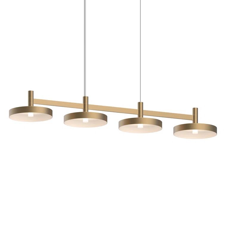 43" Brass and Aluminum LED Linear Pendant Light