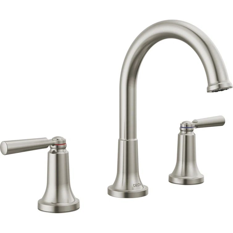 Stainless Steel 8" Widespread Bathroom Faucet with Drain Assembly