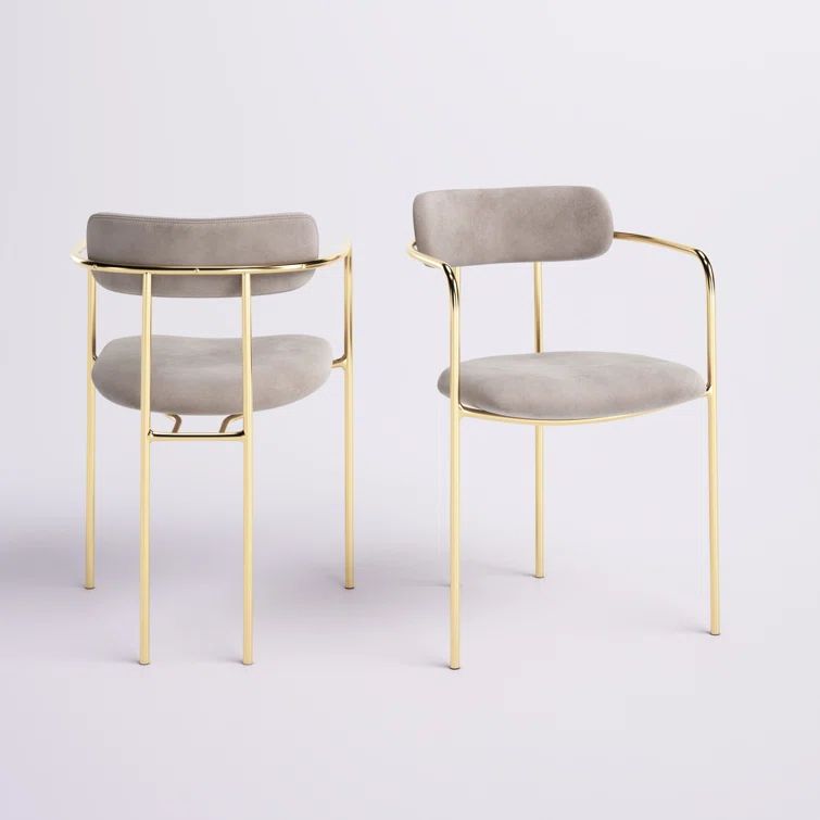 Pearl Silver Velvet Upholstered High Slat Metal Armchair