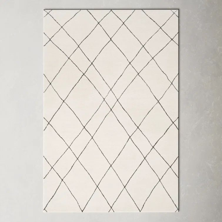 Handmade Tufted Black Wool 5' x 7' Rectangular Area Rug