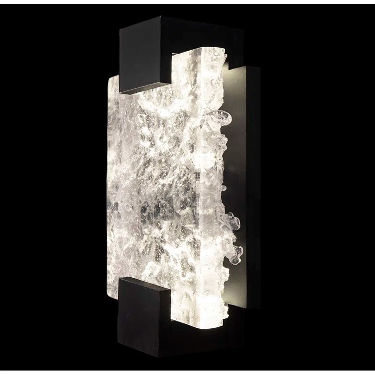 Black Iron and Glass 2-Light LED Outdoor Sconce