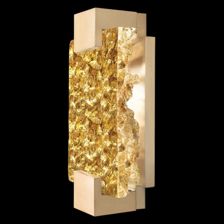 Elysian Gold Leaf Cast Glass 2-Light LED Sconce, 11.75" H