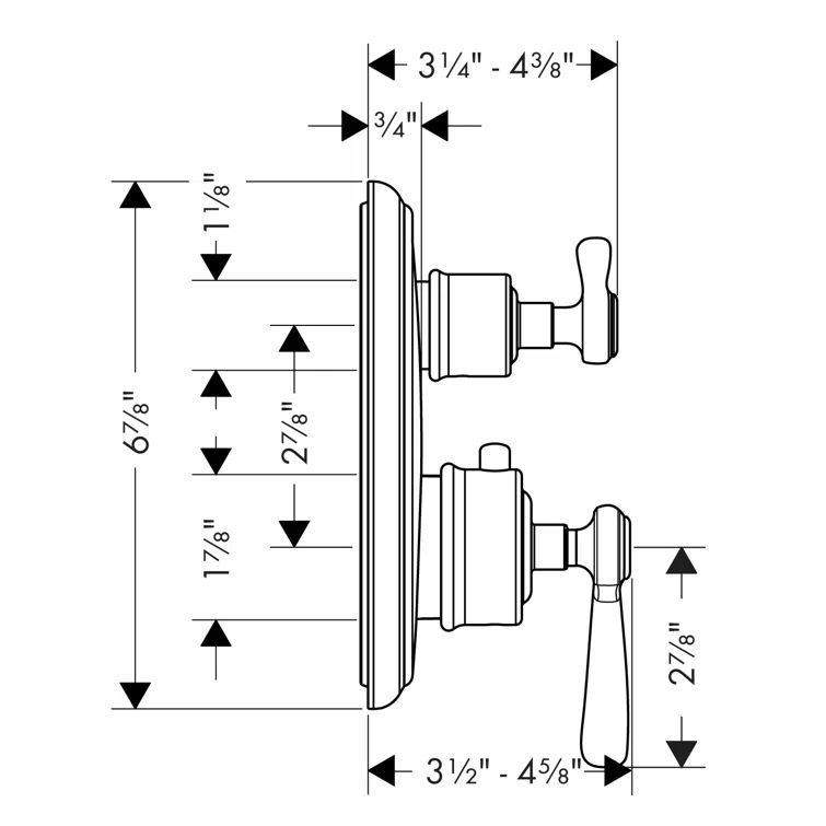 Axor Montreux Chrome Thermostatic Trim with Volume Control