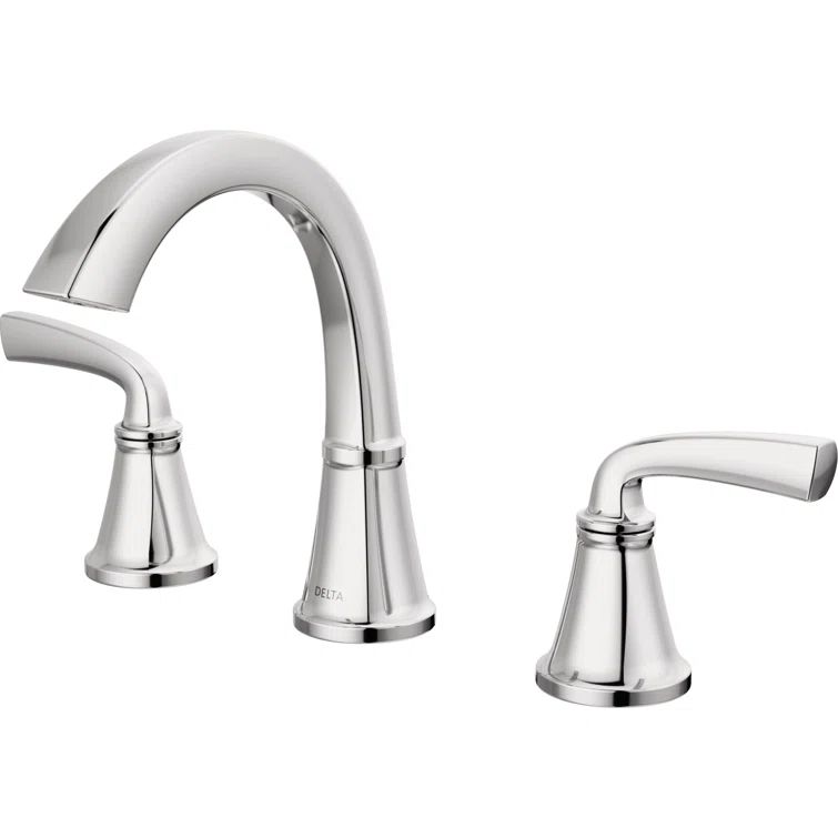 Delta Geist Modern Chrome Widespread Bathroom Faucet with Drain Assembly