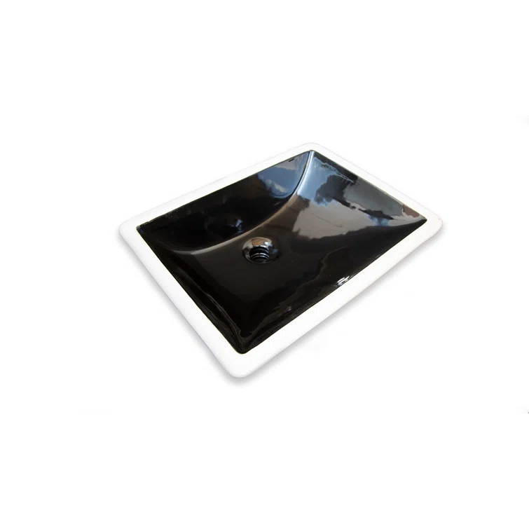 Ebony Rectangular 21" Ceramic Undermount Bathroom Sink
