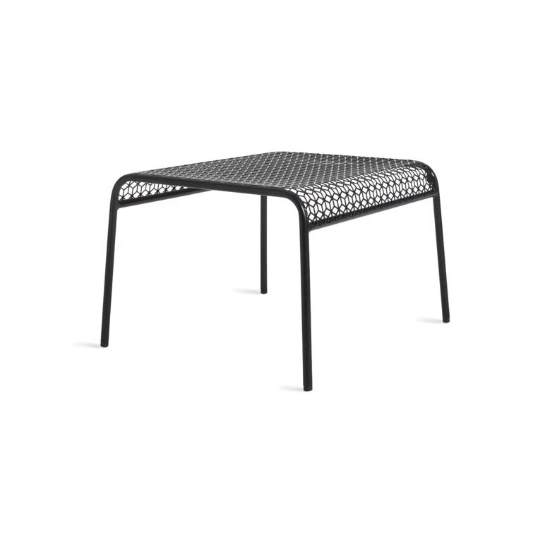 Black Metal Mesh Indoor/Outdoor Ottoman