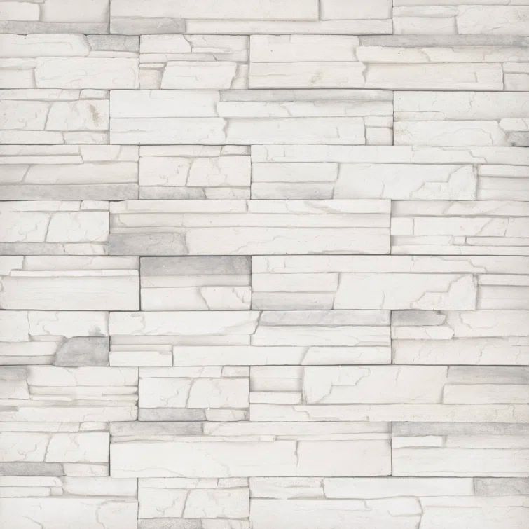 Copen Snow White Stacked Stone Look Wall Tile