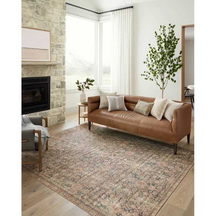 Aubrey Vintage Navy & Multicolor Low-Pile Runner Rug