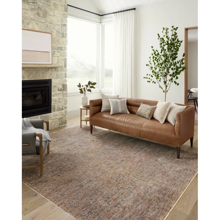 Blake Taupe and Blue Distressed Area Rug 11'-6" x 15'-7"