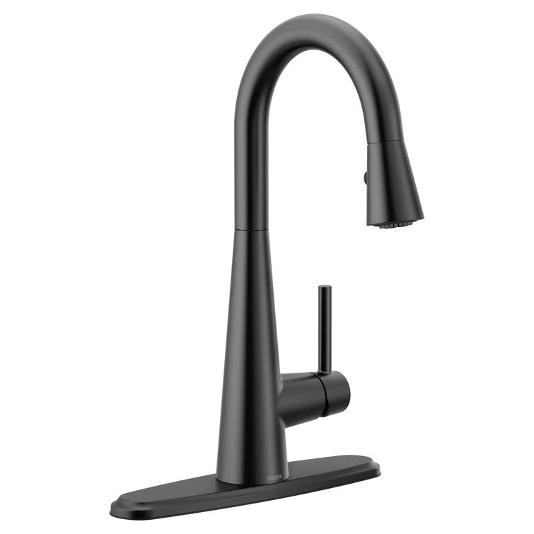 Matte Black Stainless Steel Single Handle Pull-Down Bar Faucet