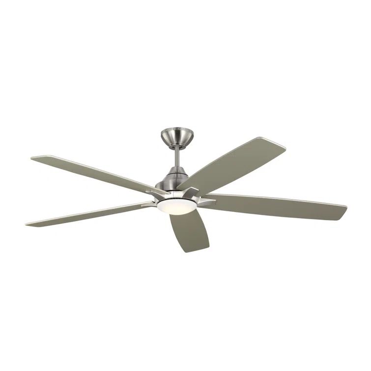 Lise 60'' Brushed Silver Ceiling Fan with LED Light Kit and Remote