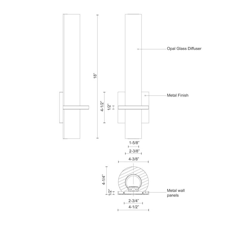 Black Dimmable Energy Star Direct Wired Sconce