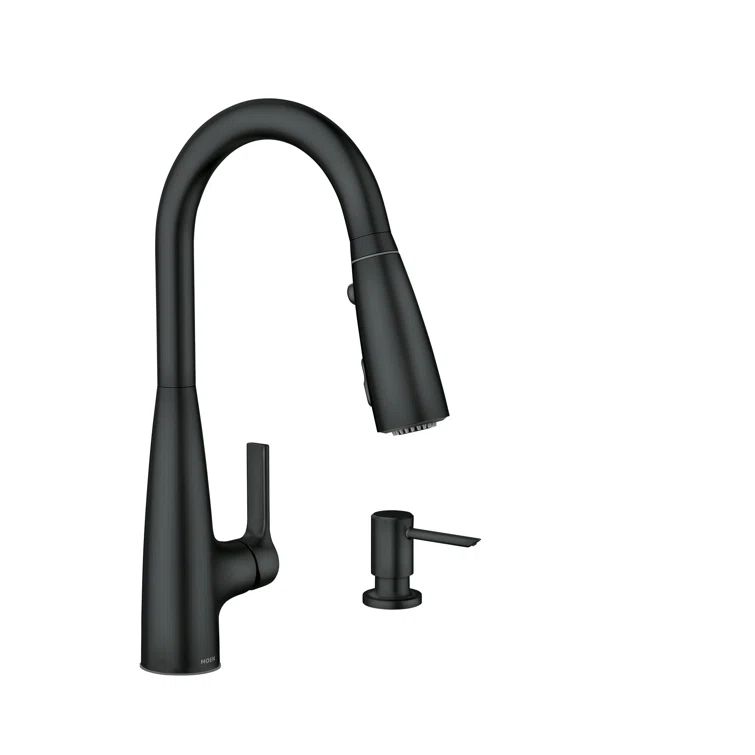 Matte Black Pull-Down Kitchen Faucet with Pull-out Spray