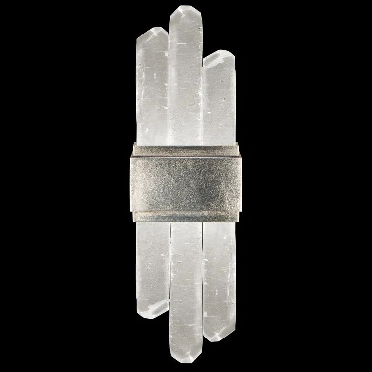Silver Leaf Rock Crystal LED Wall Sconce