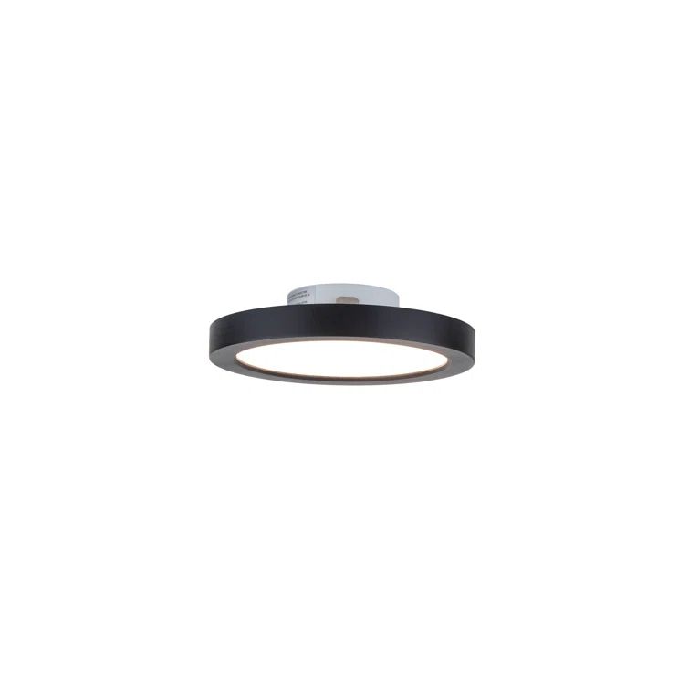 Sleek Black Round LED Flush Mount Light, Indoor/Outdoor, Energy Star