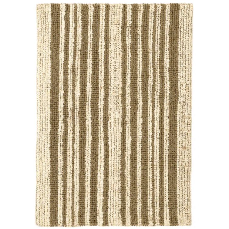 Marie Flanigan Hand Loomed Kelp Stripe Wool Area Rug, 10' x 14'