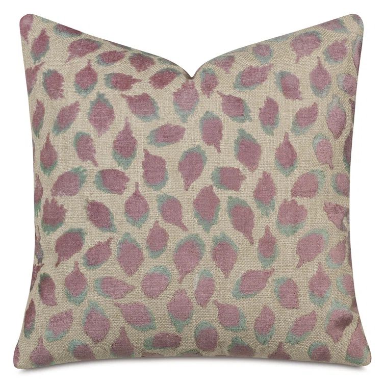 Mauve and Beige Velvet Square Decorative Pillow